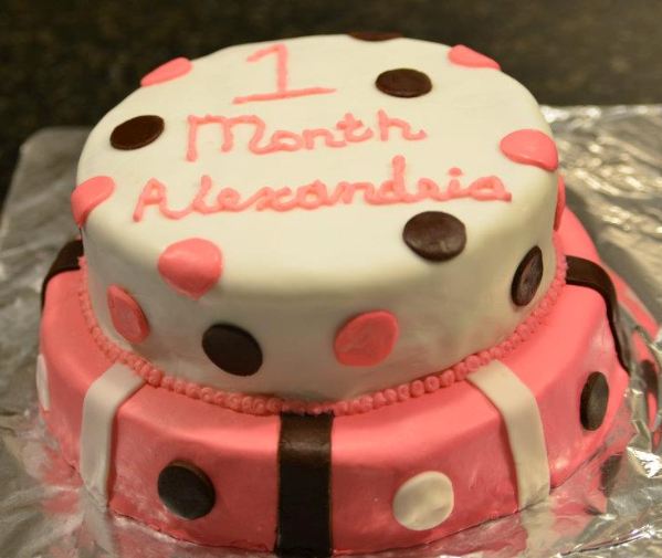 1 Month Birthday cake made by Kimberly